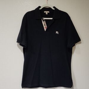 Burberry Brit Classic Polo Shirt Nova Check Print Accent Embroidered Logo size L